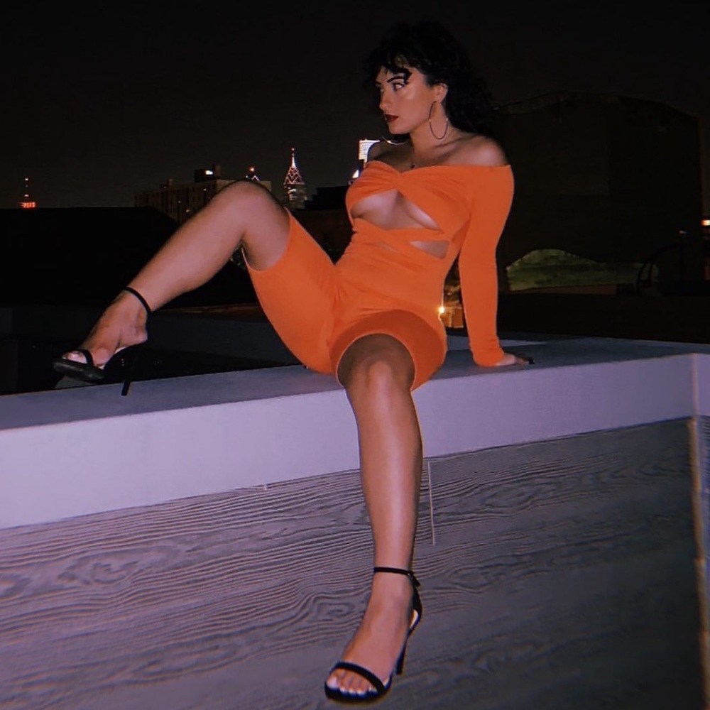 Orange Fashion Nova Romper/ Jumpsuit